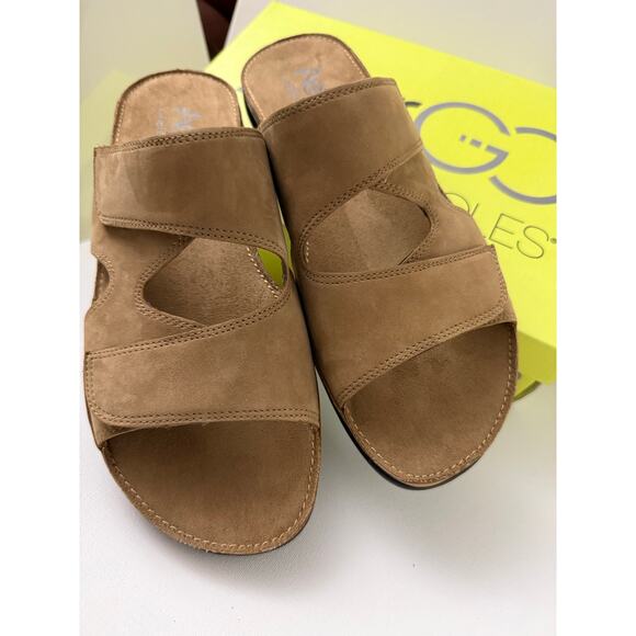 Aerosoles® Aer Go Taupe Sandals 11M Leap Year Size 11 M Leather Women's - Picture 2 of 8